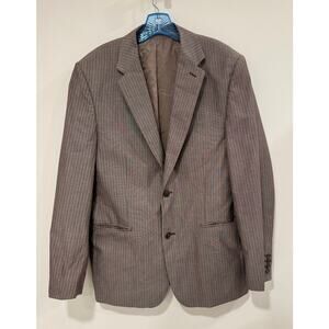 Vintage Y2K Express Design Studio Pinstripe Blazer Men Brown Vented Back 40R